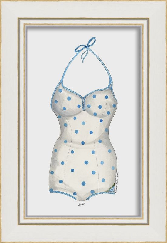 KI Swimsuit Blue Polkadot Art