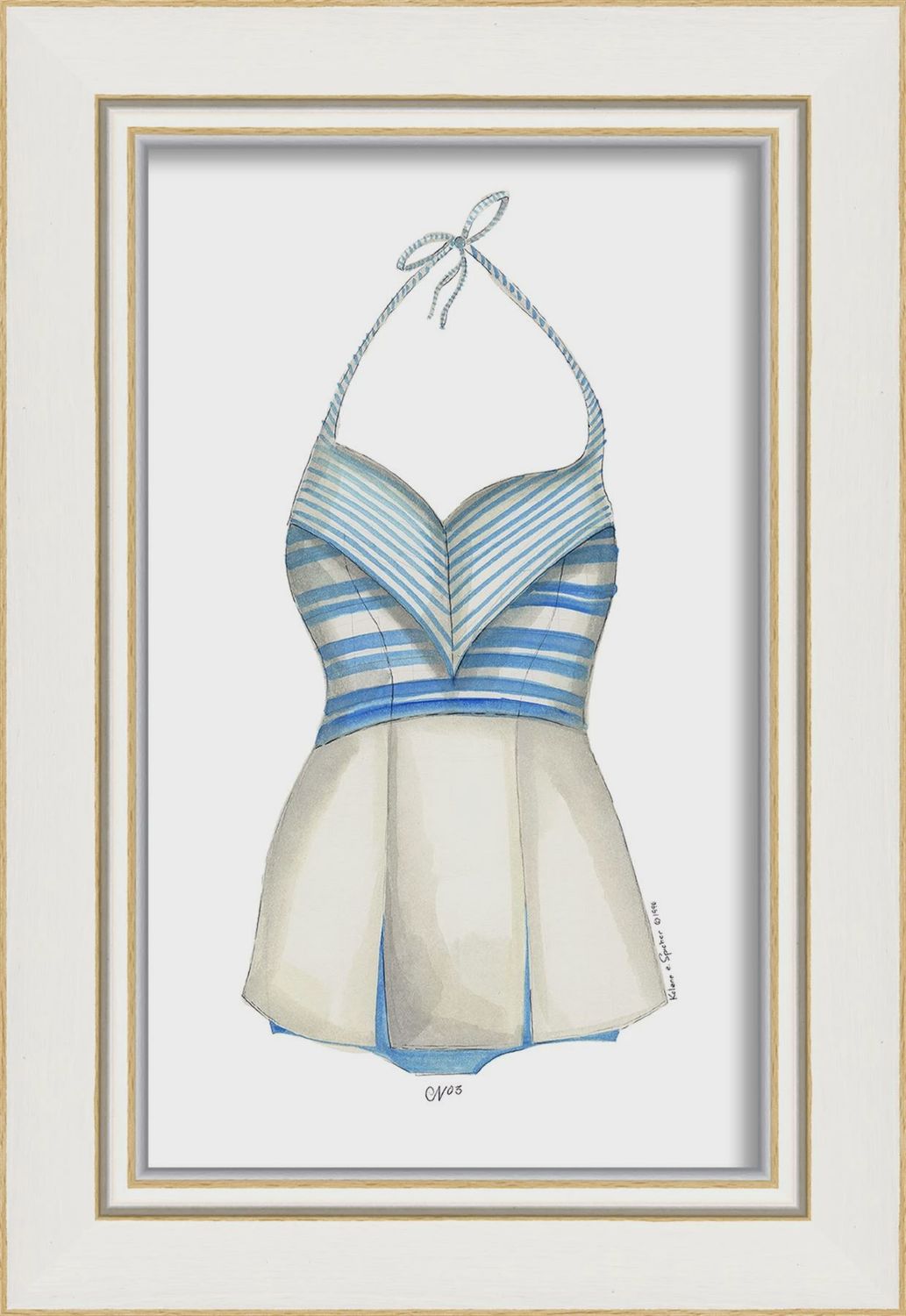KI Swimsuit Blue Stripes Art