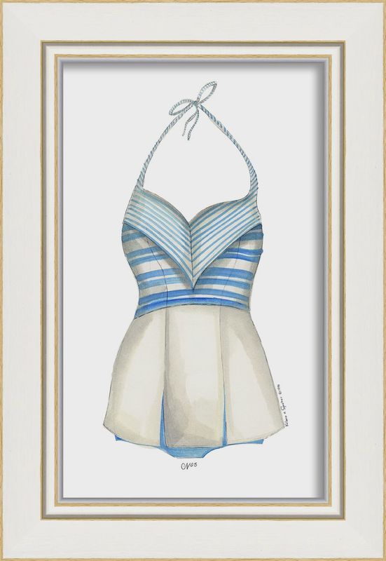 KI Swimsuit Blue Stripes Art