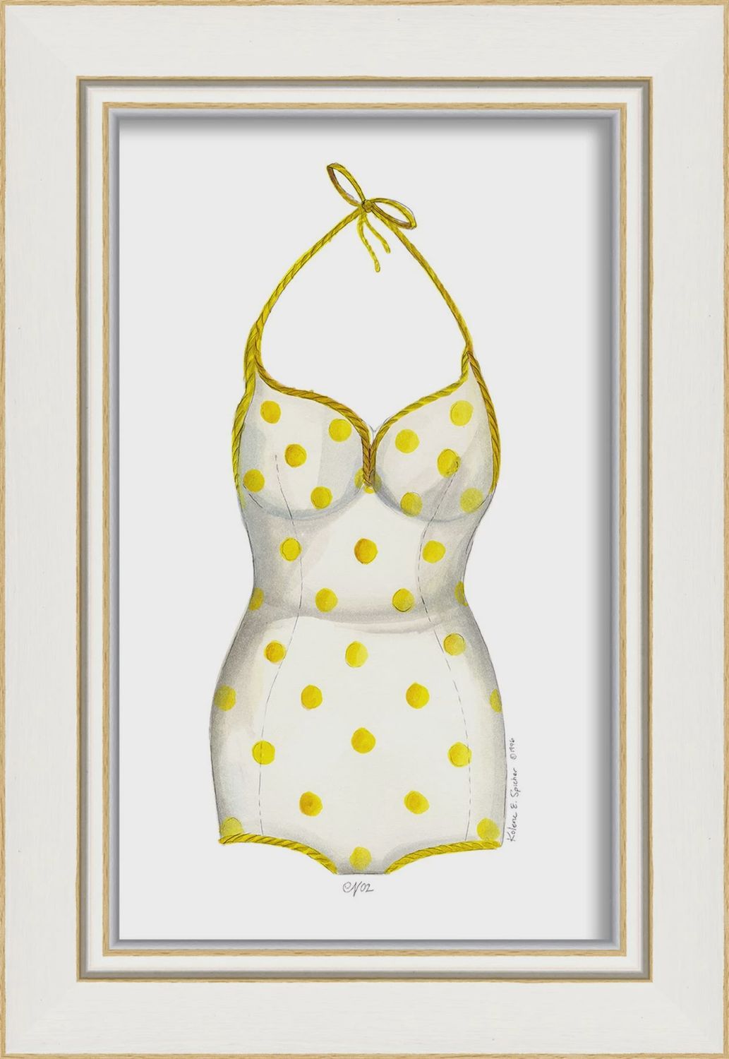 KI Swimsuit Yellow Polkadots Art