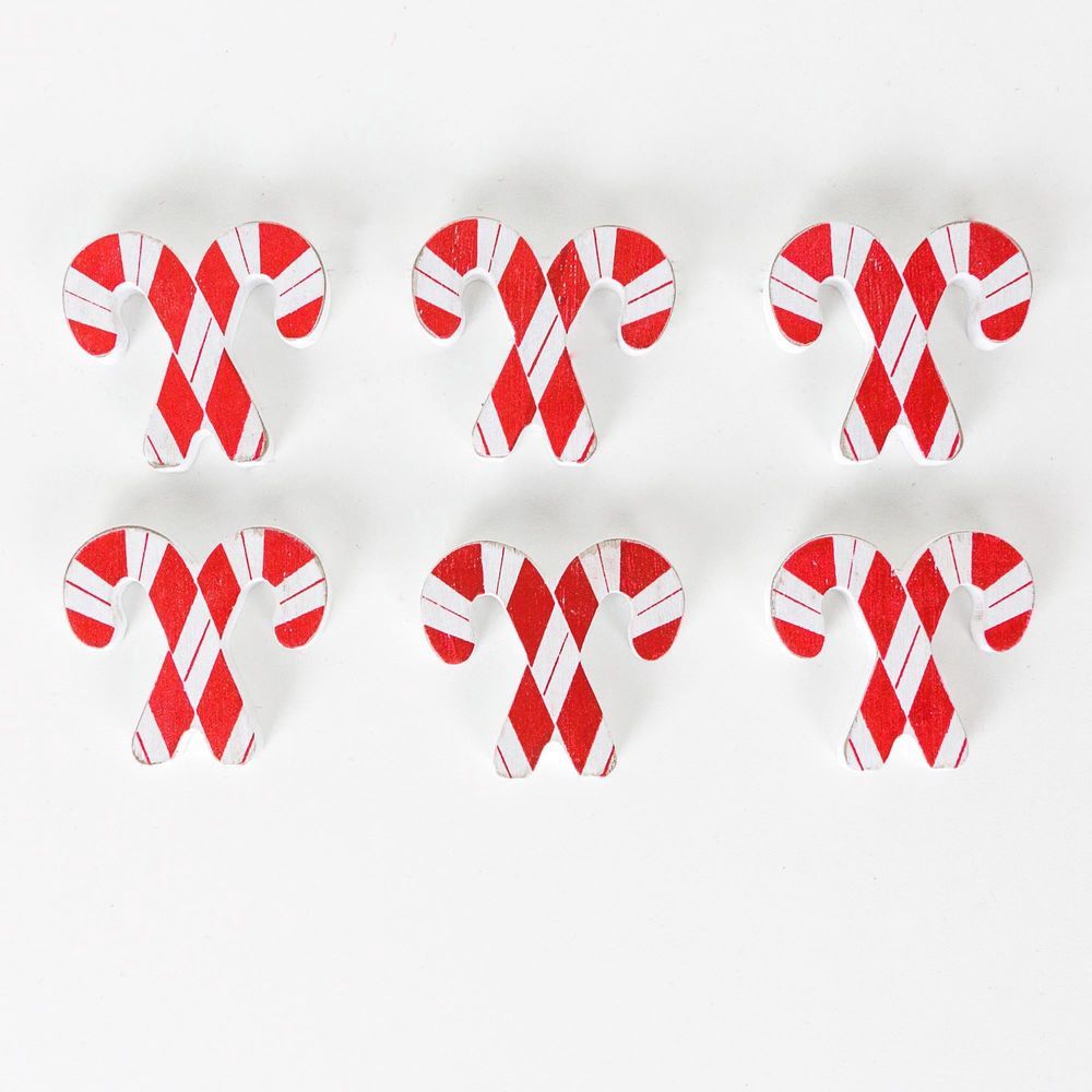 wood shapes set of six (CANDY CANES) white, red Letterboard Collection wood shapes set of six (CANDY CANES) white, red Letterboard Collection