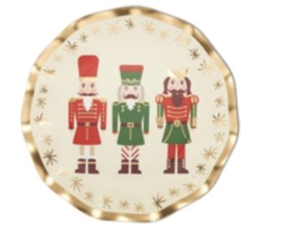 Wavy Salad Plate Nutcracker Christmas/8 pkg