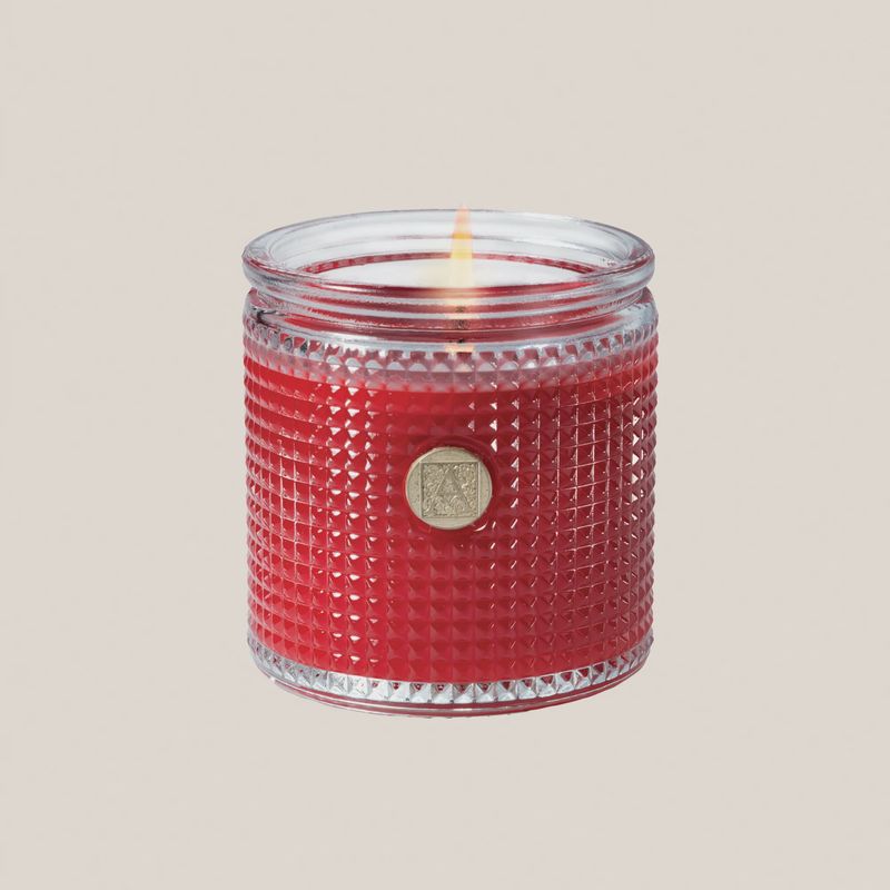 Sugared Cherry Textured Glass Candle
