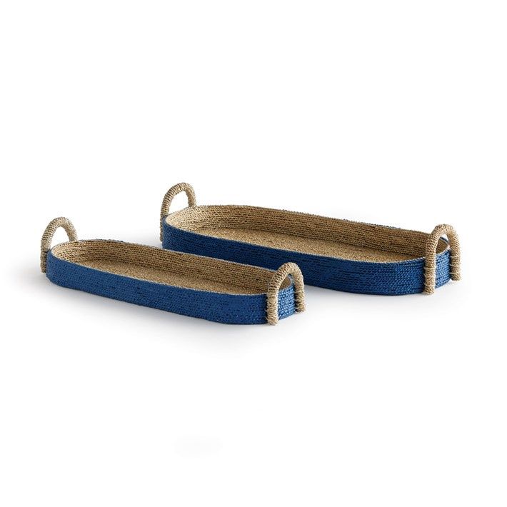 TIANA SEAGRASS LONG OVAL BASKETS, LARGE