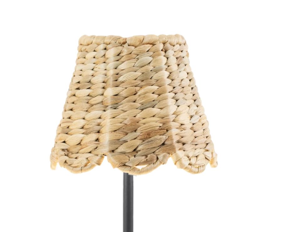 Scalloped Water Hyacinth Woven Lampshade