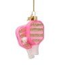 Ornament glass pink/ green pickleball
