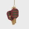 Ornament glass red green pickleball