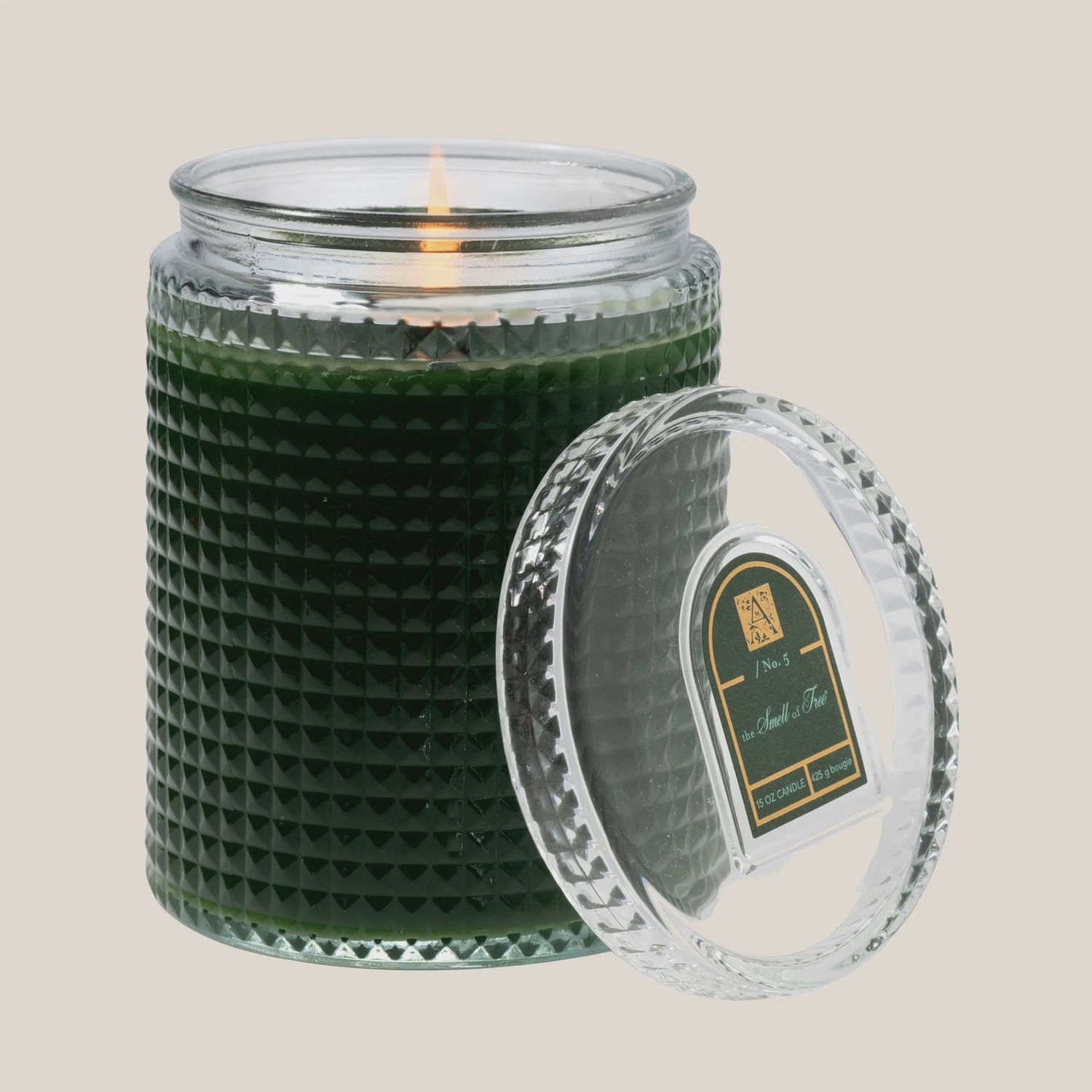 The Smell of Tree - Textured Glass Candle with Lid