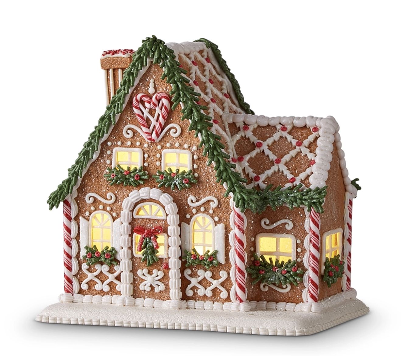 8.75" Lighted Gingerbread House with Chimney