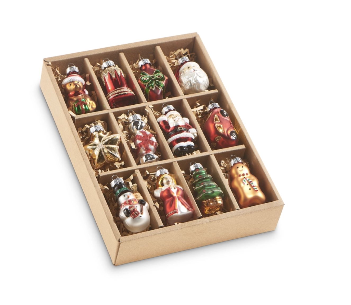 2 2" Box of Traditional Christmas Ornaments