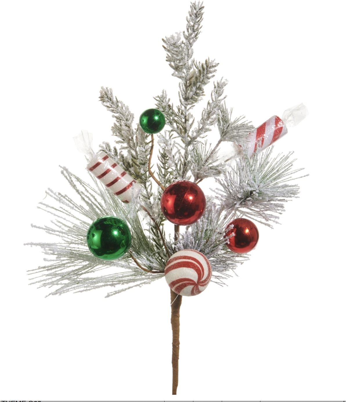 Frosted Pine and Peppermint Pick