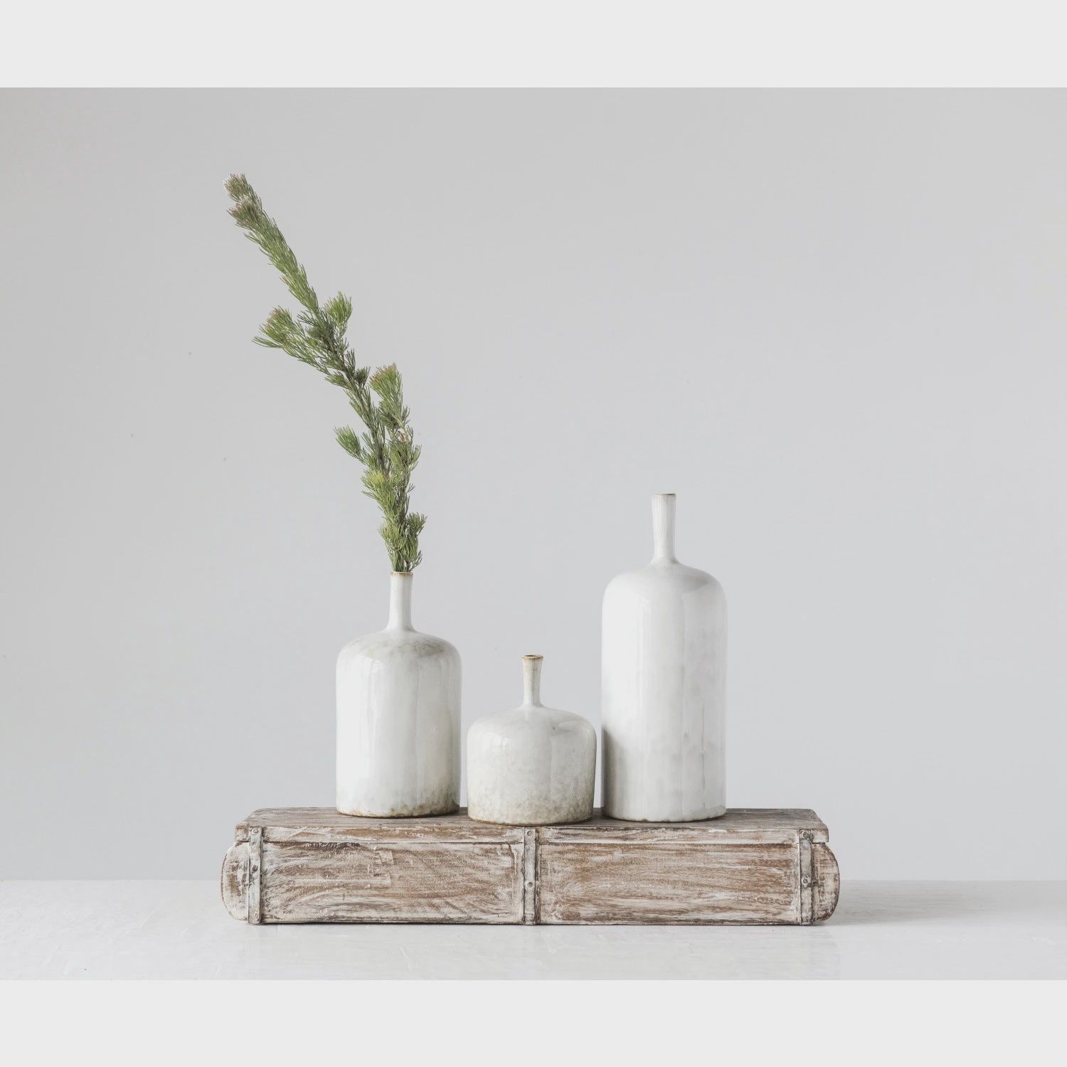 Stoneware Vase with Glaze, Medium