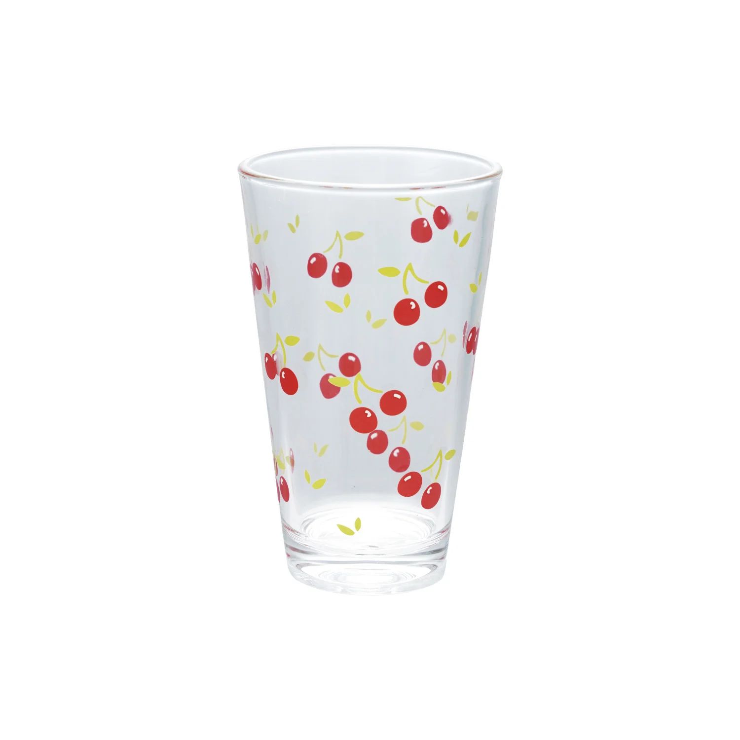 10 oz. Drinking Glass with Cherry Decal, Red & Green 10 oz. Drinking Glass with Cherry Decal, Red & Green