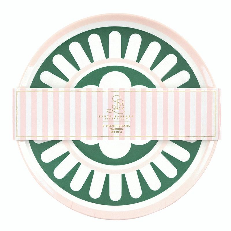 Appetizer Melamine Plates - Mahjong - Set of 4