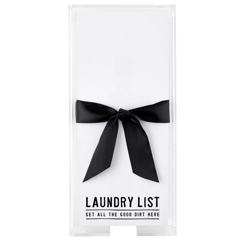 Rectangle Notepaper with Acrylic Tray - Laundry List