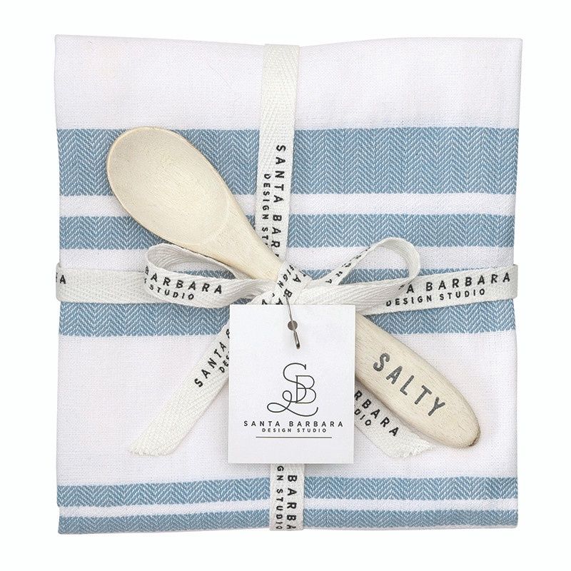 Face to Face Towel + Spoon Set - Sky Blue/Salty Face to Face Towel + Spoon Set - Sky Blue/Salty
