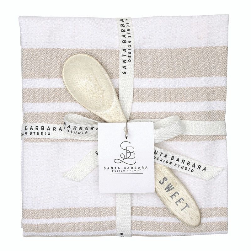 Face to Face Towel + Spoon Set - Sand/Sweet
