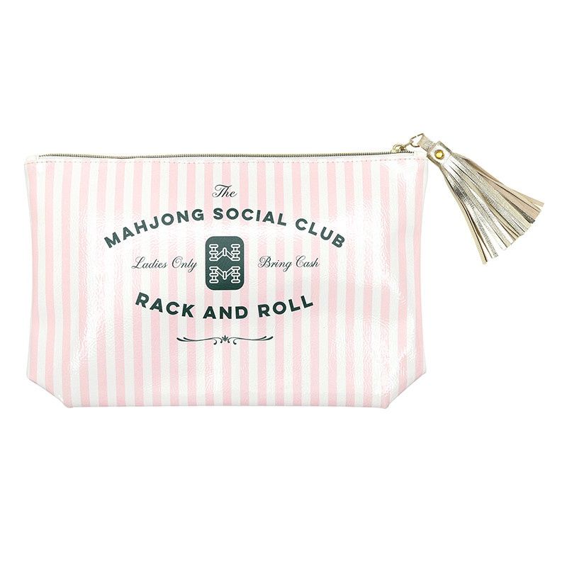 Oil Cloth Pouch - Mahjong Social Club