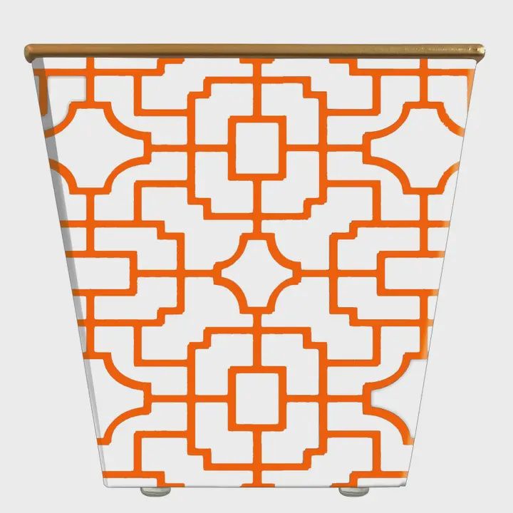Mini Grillwork Cachepot Candle Orange