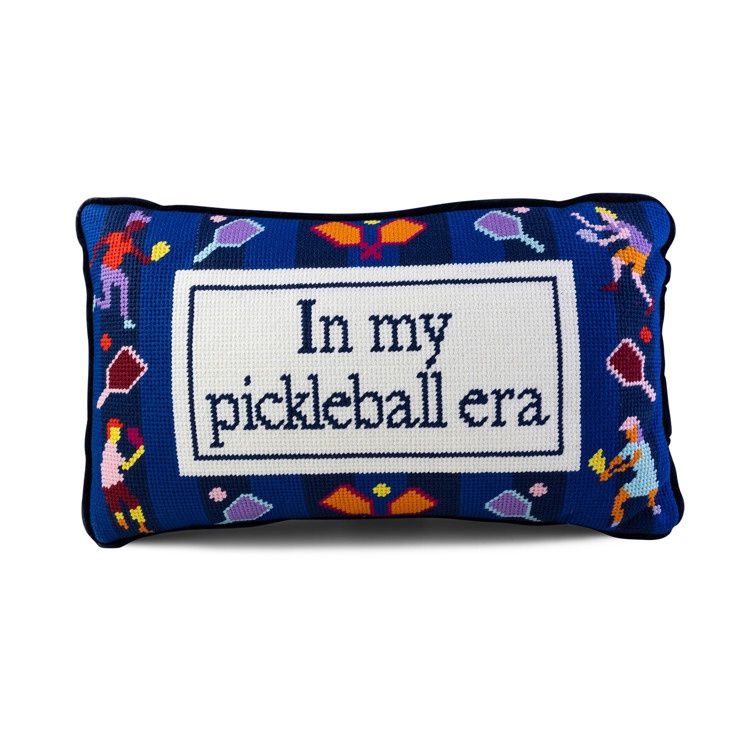 "In My Pickelball Era" Needlepoint Pillow; 9" x 25"