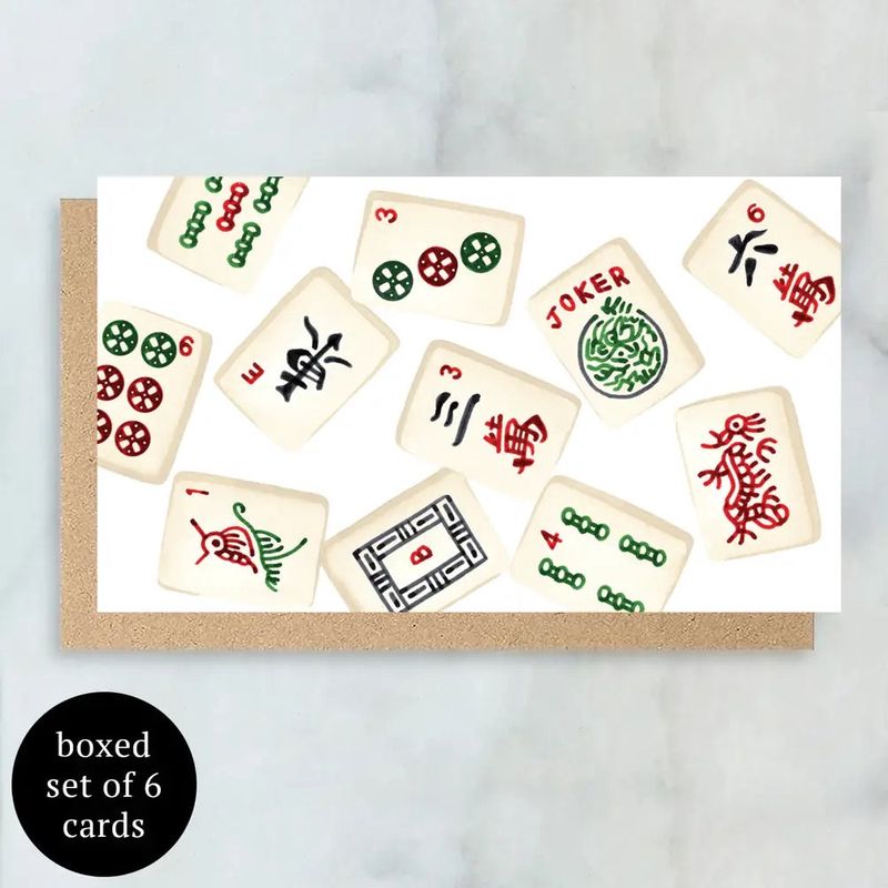 MahJong Themed Enclosure Cards; Set of 6; Blank