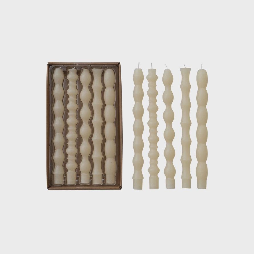 Unscented Taper Candles in Box, Cream Color Unscented Taper Candles in Box, Cream Color