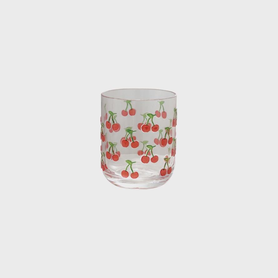 Acrylic Drinking Glass with Cherries