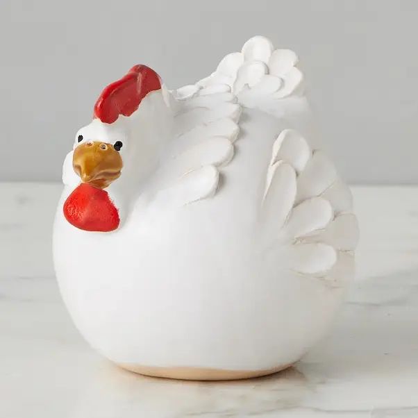 French Ceramic Rooster; White; 5.5" H