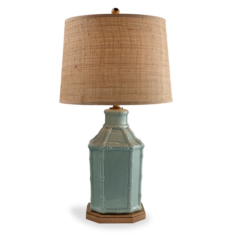Chinoiseire Celadon Lamp; W/Shade 31"