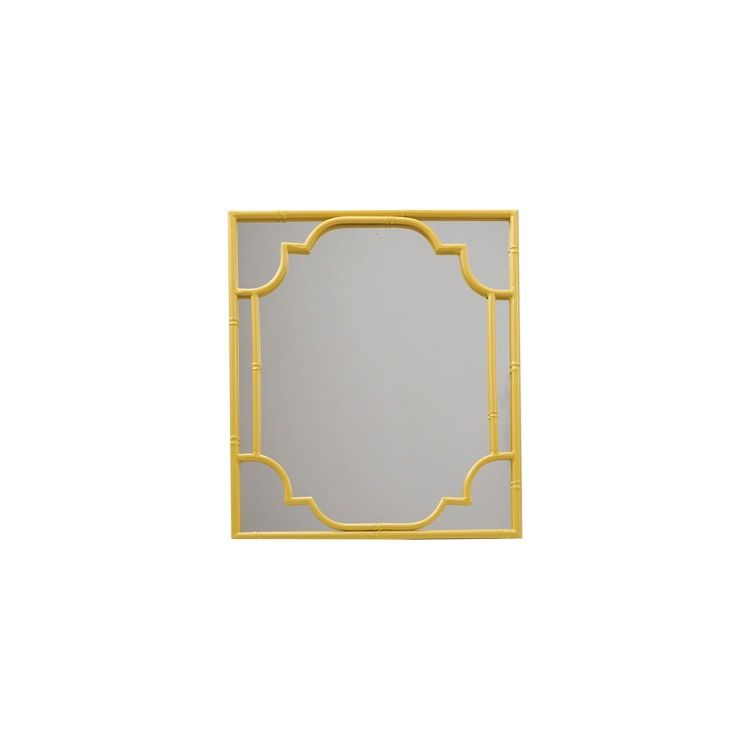 Metal Framed Wall Mirror, Yellow