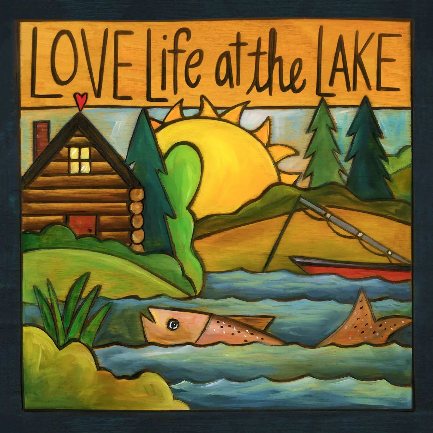 "Love Life At Lake" Wall Plaque; 6" x 6"