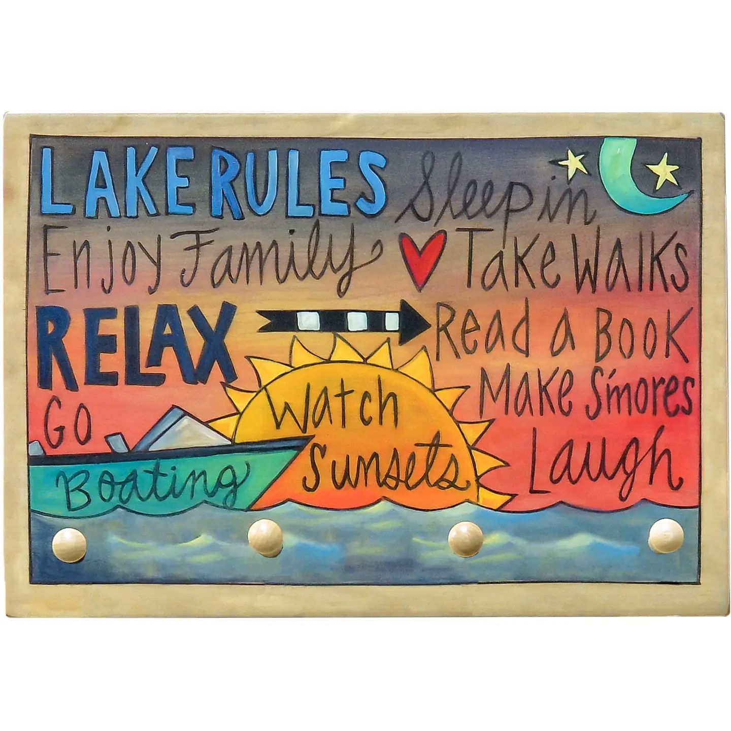 "Lake Rules" Key Ring Plaque