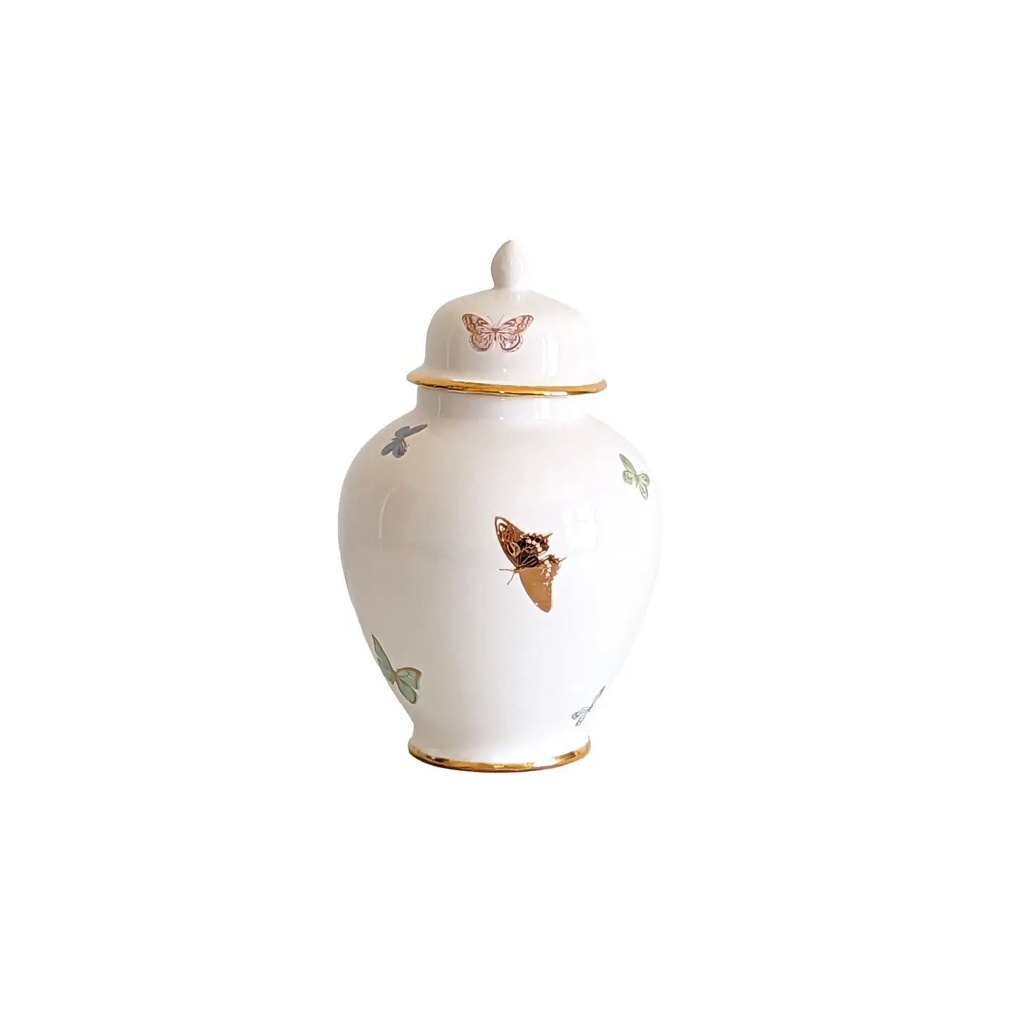 Gilded Butterfly Jar; Gilded Butterfly Jar;