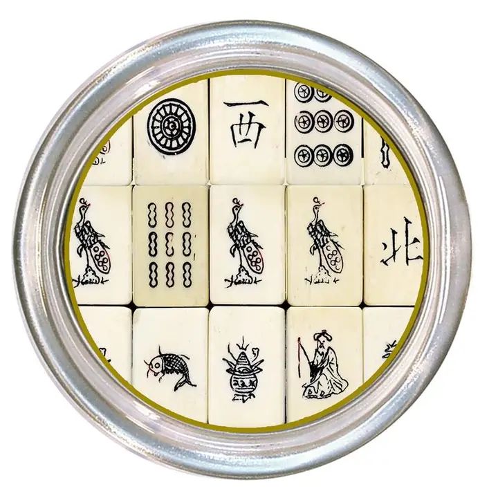 Antique Mahjong Decor Coaster; 5"