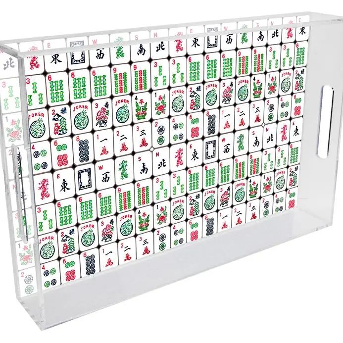 Colorful Mahjong Serving Tray; 8.5" x 11"
