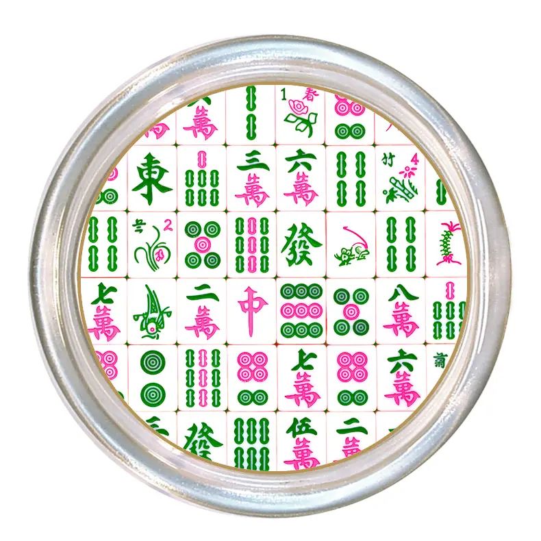 Pink and Green Mahjong Coaster;5"
