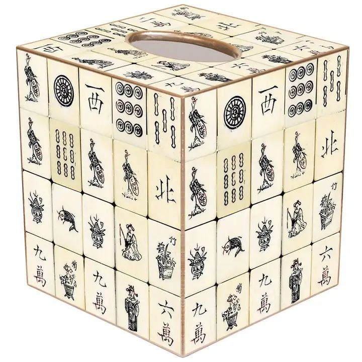 Antique Tile Mahjong Tissue Cover