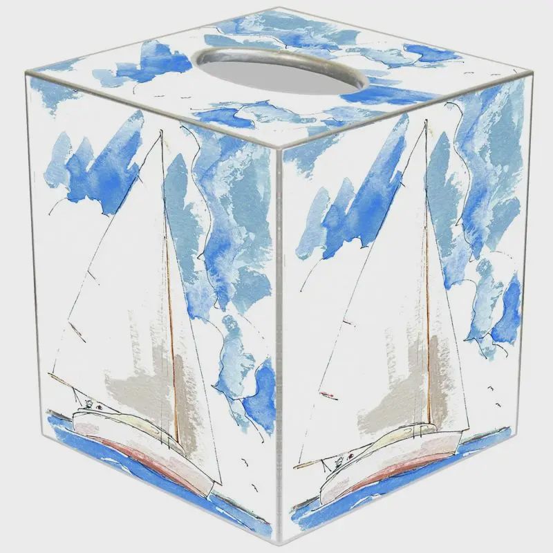 Sailboat By Bill Kelley Tissue Box Cover