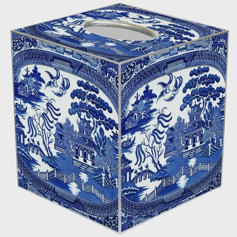 Blue Willow Tissue Box Cover
