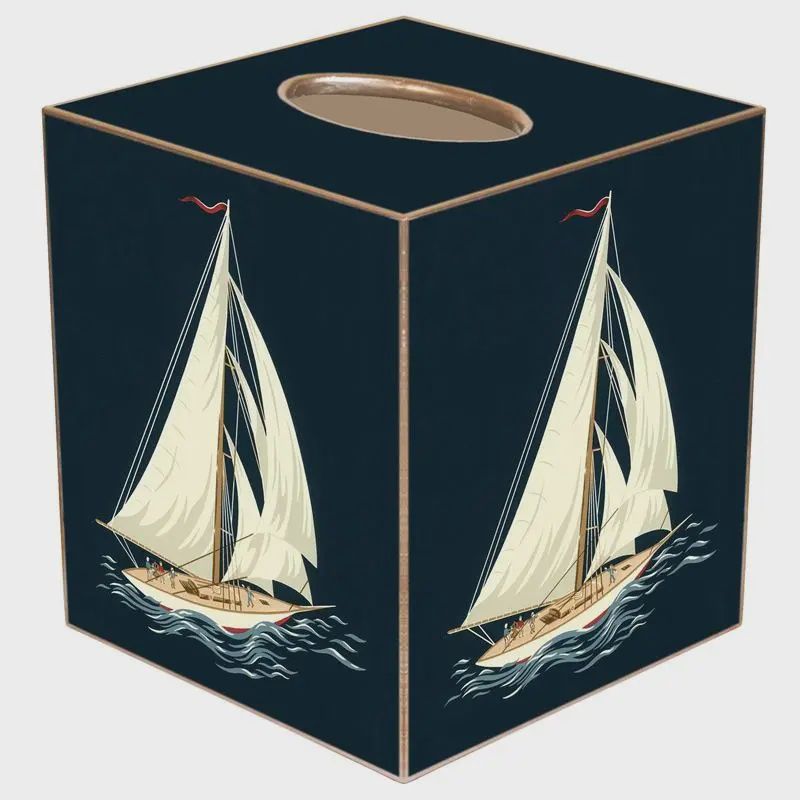 Sailboat & Anchor Tissue Box Cover