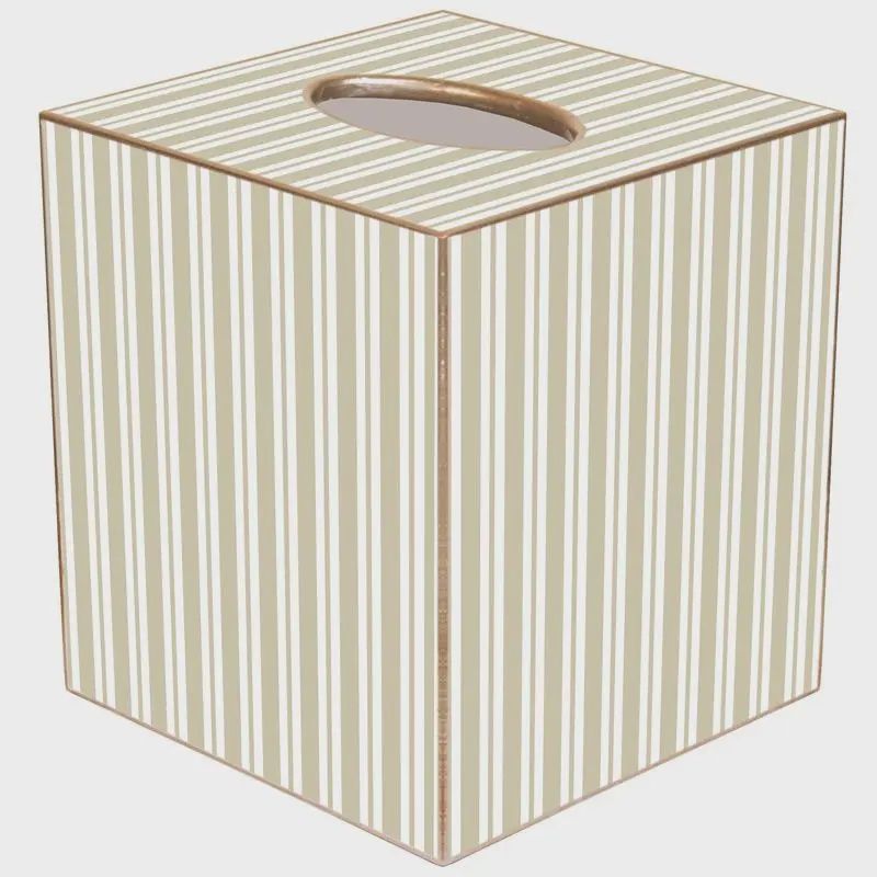 Taupe Stripe Tissue Box Cover