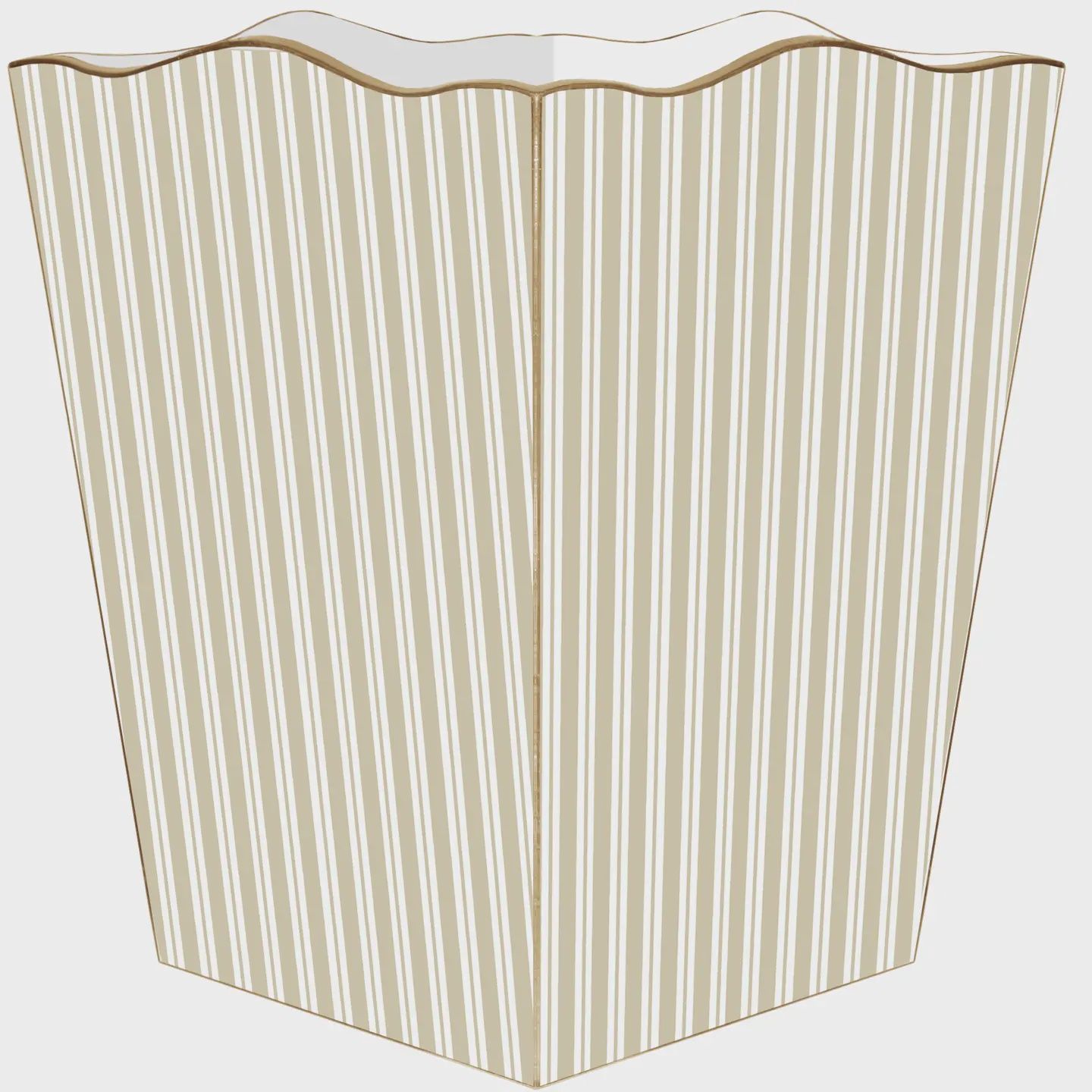 Taupe Stripe Wastepaper Basket