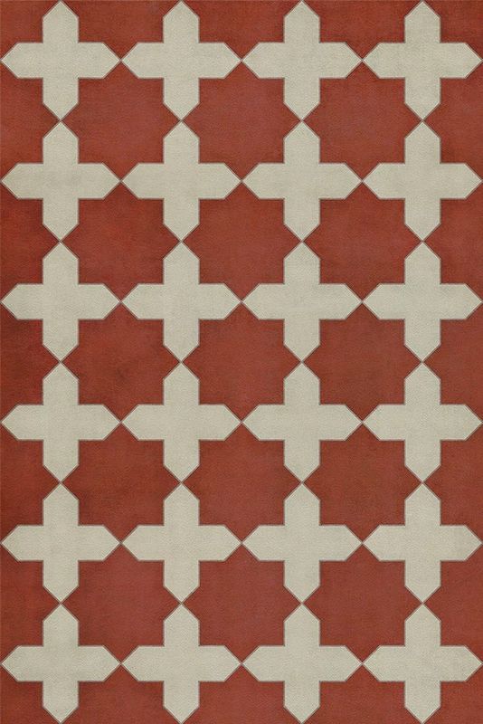 "Red Like Crimson" Vinyl Rug; 24" x 36"