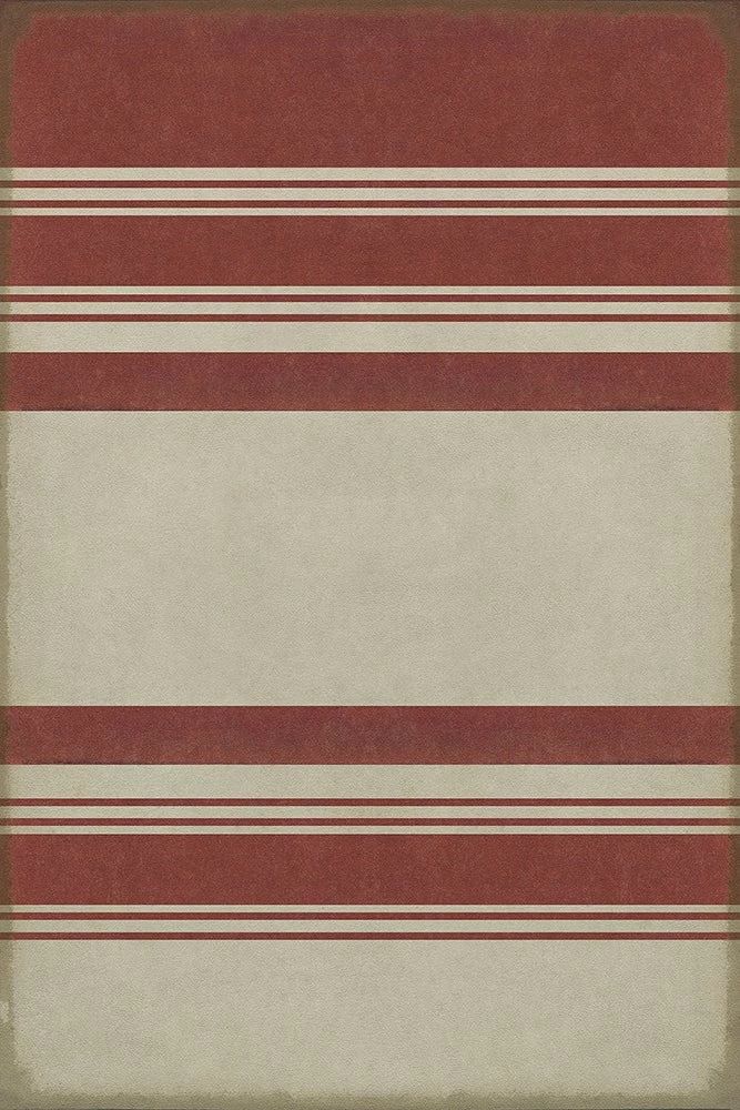 Red and White Vinyl Rug; 20" x 30"