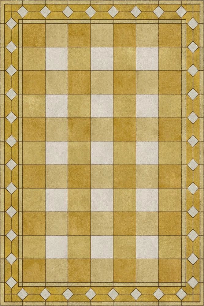 Williamsburg "Gingham Yellow" Vinyl Rug; 20" x 30"