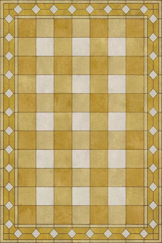 Williamsburg "Gingham Yellow" Vinyl Rug; 20" x 30"