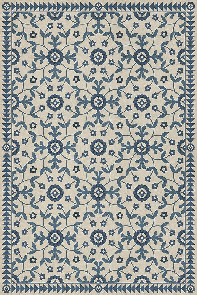 "The Day Has Eyes" Folk Art Vinyl Rug; 24" x 36"