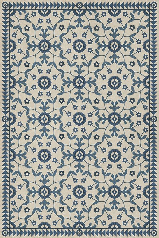 "The Day Has Eyes" Folk Art Vinyl Rug; 24" x 36"