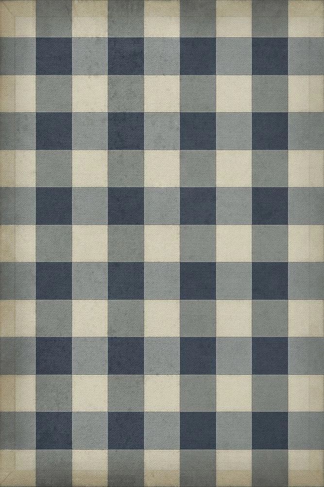 "Gingham Blue Canvas"; Blue 24" x 36"