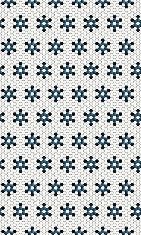 C+H Vinyl Rug; Blue and White Tiles; 36" x 60"